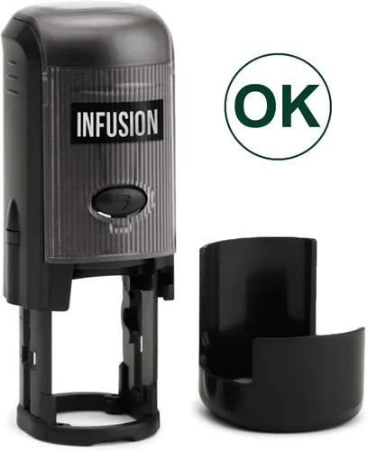 Miniatura 20 de Infusion Sello de goma autoentintado redondo de pago (3/4 '' de diámetro) - Tinta azul Pagado