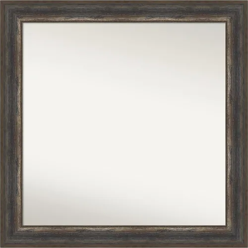 Miniatura 304 de Amanti Art Espejo de baño marrón para sobre el fregadero, 25 x 25 pulgadas, hecho a medida, espejo de tocador cuadrado marrón medio, marco de madera