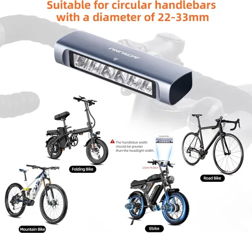 Miniatura 5 de Luz LED Súper Brillante para Bicicleta de 3400 Lúmenes Recargable por USB - Faro de Bicicleta de 5 Modos con 7H de Duración, IPX6 Resistente al