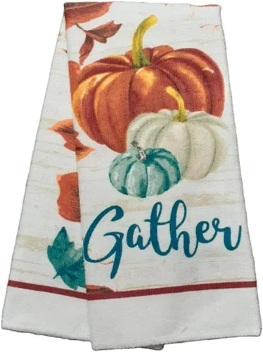 Miniatura 2 de Moderno juego de toallas de cosecha de otoño y Acción de Gracias: toallas, soportes para ollas y guantes de horno, diseño de otoño de calabaza