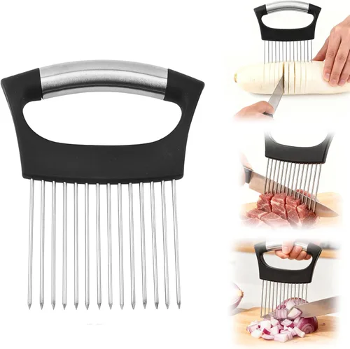 Miniatura 8 de Soporte de cebolla para rebanar, cortador de verduras de limón, tomate, huevos y verduras, herramienta auxiliar para cortar papas, aguacates