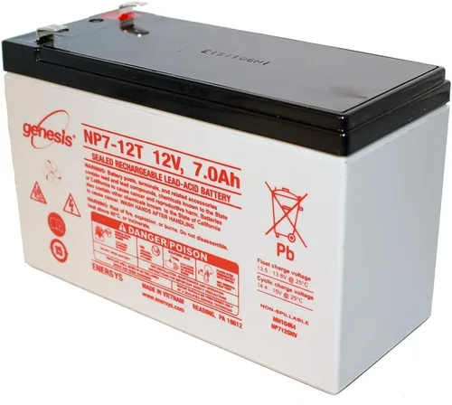 Miniatura 2 de Yuasa (Enersys) Genesis NP7-12T - Batería de plomo ácido sellada de 12 voltios/7 amperios hora con conector rápido de 0.250