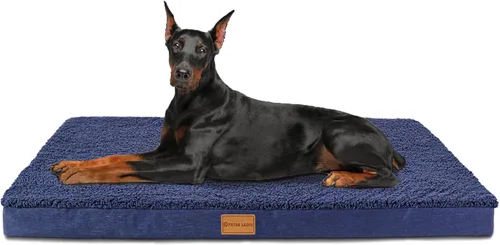 Miniatura 23 de Cama ortopédica para perros Patas Lague de tamaño grande 36''X24'', suave, impermeable, de espuma en forma de caja de huevos, cama para jaula