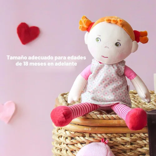 Miniatura 4 de HABA Snug-up Roya - Muñeca suave con pelo rojo y cara bordada, muñeca lavable