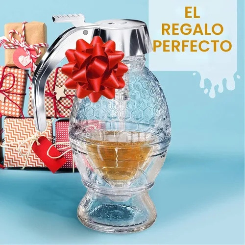 Miniatura 2 de CLEVLI Dispensador de Miel – Vidrio Antigoteo con Soporte – Frasco de Miel – Recipiente de Miel de Vidrio Transparente con Cucharón de 8 Oz