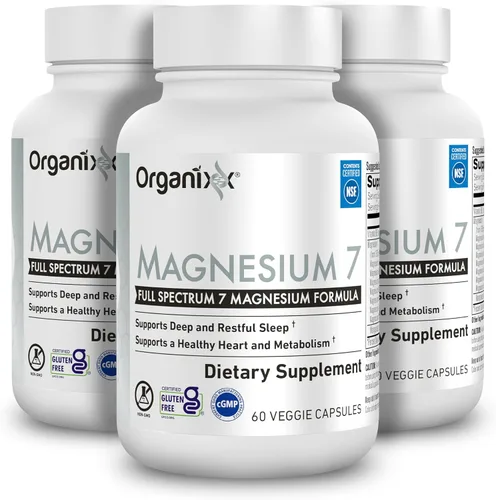 Miniatura 9 de Suplemento de magnesio Organixx, cápsulas naturales de magnesio para apoyo del sueño, recuperación muscular, con vitamina B6 y citrato y glicinato