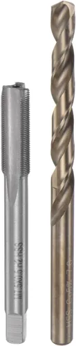 Miniatura 19 de uxcell Juego de grifos y brocas, M12 x 1.25 H2 rectos, fresadora de roscas para máquina de flauta recta, 0.413 in de acero cobalto M35 de alta