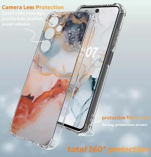 Miniatura 3 de para Samsung Galaxy a15 5G [Funda de Mármol Delgada]+[Anti-Caída Protectora] Fundas de Teléfono de TPU Suave y Elegantes para Mujeres de 6.5 Pulgadas