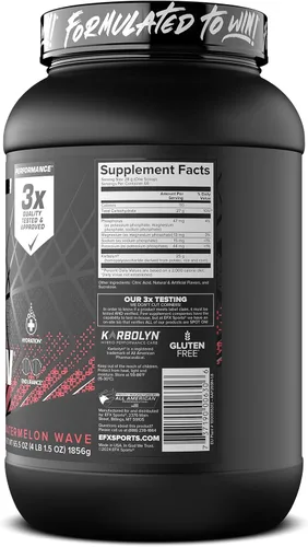 Miniatura 8 de EFX Sports Karbolyn Hydrate Polvo de carbohidratos + electrolitos Mezcla de bebida deportiva sin azúcar Combustible e hidratación Sin