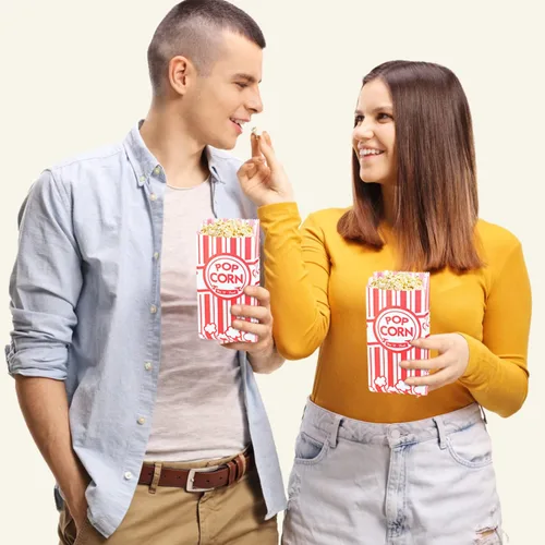 Miniatura 7 de Essenya 202 bolsas de palomitas de maíz con cuchara para palomitas y salero, bolsas pequeñas de palomitas de maíz de 1 onza, bolsas de palomitas
