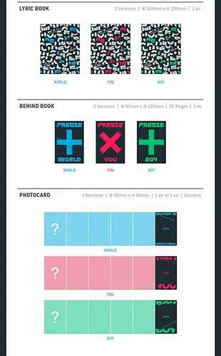 Miniatura 3 de TXT [ THE CHAOS CHAPTER : FREEZE ] Album [ WORLD ] VER. CD+88p Photo Book+Sticker Pack(1pack 2ea)+Lyric Book+Behind Book+Photo Card+1Original Story
