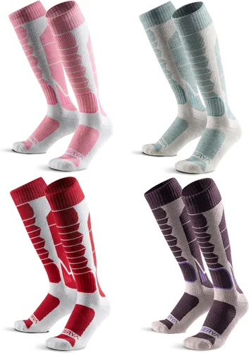 Miniatura 22 de Calcetines de lana de merino para esquí para hombres, mujeres y jóvenes - Calcetines térmicos de snowboard con amortiguación completa por encima