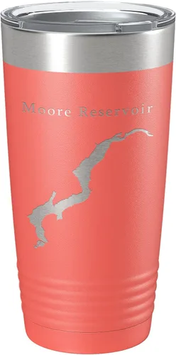 Miniatura 14 de Moore Reservoir Tumbler Lake Map Travel Mug Insulated Laser Engraved Coffee Cup New Hampshire Vermont 20 oz Black