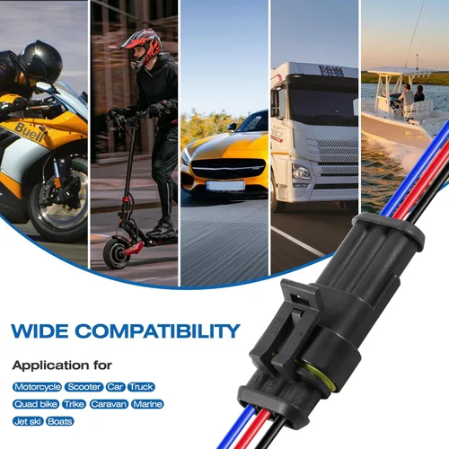 Miniatura 6 de RDBS Kit de 5 conectores de cable eléctrico de 3 pines, enchufe macho y hembra impermeables de 3 vías para automóvil, camión, motocicleta, barco