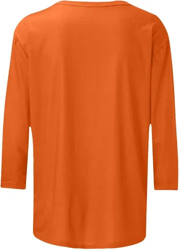 Miniatura 5 de Oggfader Camisetas de verano para mujer, manga 34, cuello redondo, ajustadas, cómodas, para salir, para uso diario