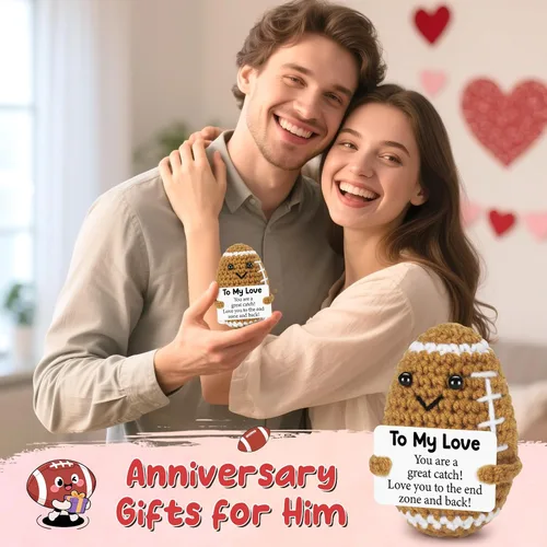 Miniatura 2 de BiuNiuring Regalos de cumpleaños para él, su novio, novia, para mi amor, día del padre, fútbol hecho a mano, lindo regalo de aniversario para él