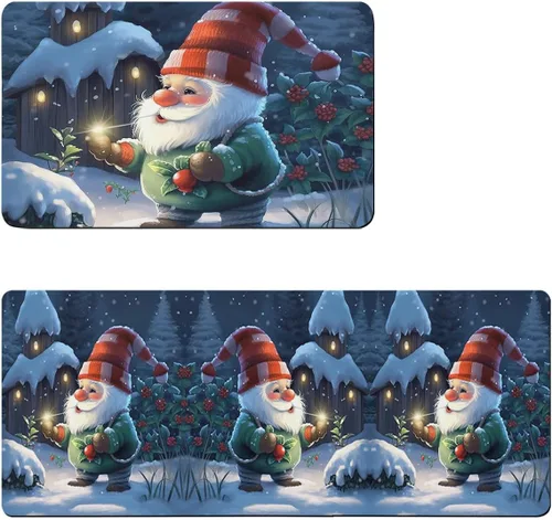 Miniatura 6 de Tapete de baño de gnomos de invierno para bañera, tapete antideslizante de secado rápido y absorbente, tierra de diatomeas, fregadero, dormitorio