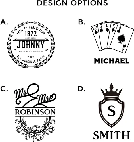 Miniatura 2 de Decantador de whisky personalizado - 4 diseños - Regalos de cumpleaños para hombres 2025, papá, esposo, él, novio - Regalos de whisky para hombres