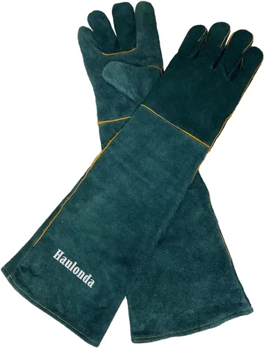 Miniatura 4 de Guantes de manejo de animales, a prueba de mordeduras, de cuero de 23.7 pulgadas, a prueba de mordidas, para agarrar reptiles, aseo, viajes al
