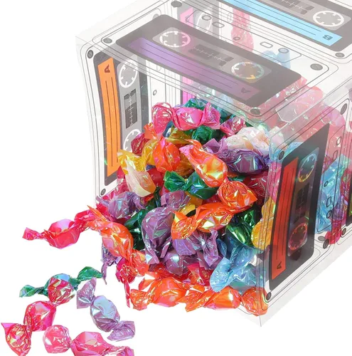 Miniatura 5 de Yardwe Paquete de 5 cajas de cinta de casete para fiesta, cajas de dulces retro de los años 80 para decoración de mesa de cumpleaños, 5.03 x 4.84 x