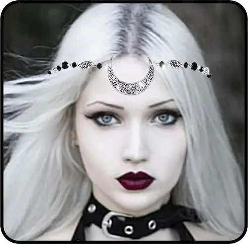 Miniatura 7 de Boho Crecent Moon Head Chain Witchy Forehead Chain Vintage Headband Chain Crystal Head Jewelry for Women