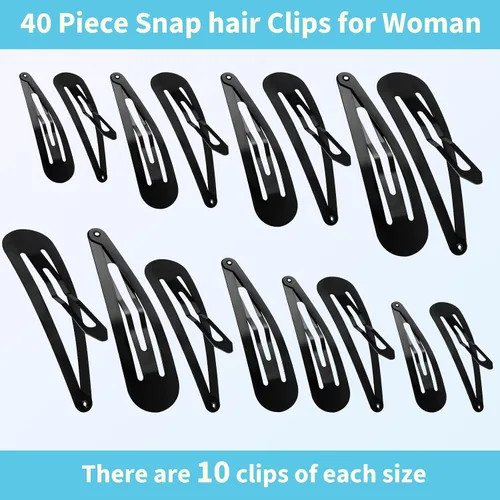Miniatura 3 de 40 pinzas para el cabello para mujer, pasadores de metal grandes con caja de almacenamiento, accesorios antideslizantes para mujeres, niñas, niños