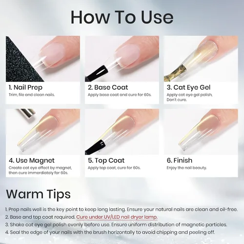 Miniatura 7 de MIZHSE Esmalte de uñas de gel de ojo de gato gris, esmalte de gel magnético de vidrio efecto amanecer, efecto de gatito de cristal con barra