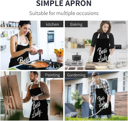 Miniatura 5 de Delantal de chef para mujer, delantal de cocina ajustable, delantales para accesorios de pintura