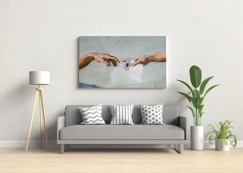 Miniatura 5 de Arte de pared divertido de baño con películas - Los carteles de pase de inodoro y entrega de pañuelos para decoración de pared de baño en Navidad