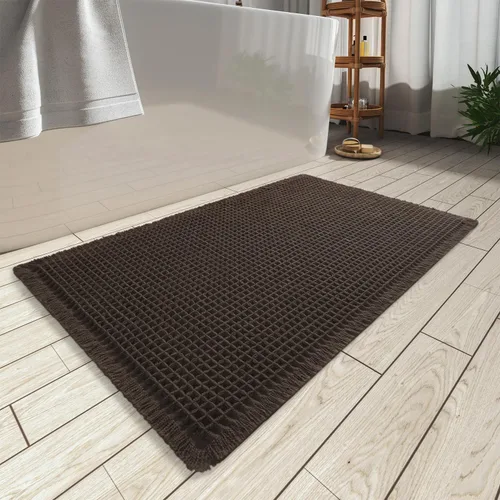 Miniatura 37 de AMOAMI Tapete de baño mejorado con diseño de gofre, súper absorbente, antideslizante, para suelo de baño, lavable a máquina, con borlas, tapetes