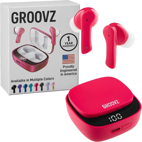 Miniatura 13 de Auriculares inalámbricos verdaderos Groovz con estuche de carga - Diseñados y fabricados en Estados Unidos - Auriculares Bluetooth resistentes al