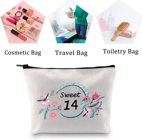 Miniatura 7 de MBMSO Regalos de dulces 14 para niñas, bolsa de cumpleaños de 14 años, regalos para niñas de 14 años, regalos de feliz cumpleaños de 14 años, bolsas
