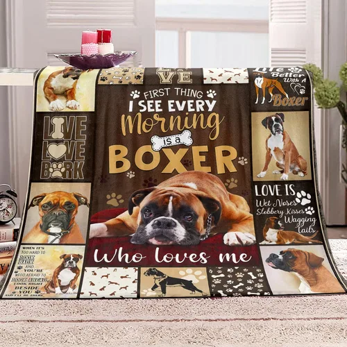 Miniatura 3 de Tupmnbry Manta tipo bóxer para perros y cachorros, manta de franela súper suave, ligera y esponjosa para mascotas lindas, 50 x 60 pulgadas