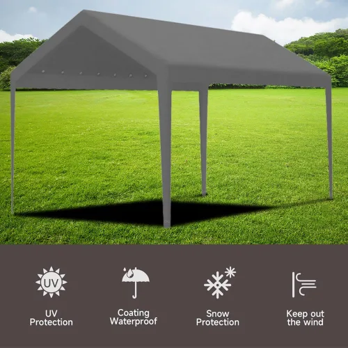 Miniatura 3 de Cobertura de toldo de repuesto para cochera, cubierta superior de repuesto para estructura de cochera de 10' x 20', lona impermeable y protegida