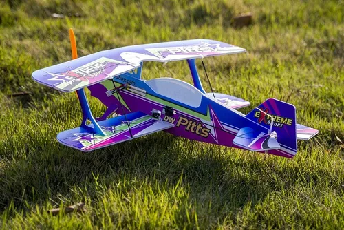 Miniatura 5 de Kit de Avión RC Mini Viloga PP Avión de Espuma, Kit de Modelo Biplano Acrobático 3D Pitts de 450mm de Envergadura para Construir para Adultos, Avión