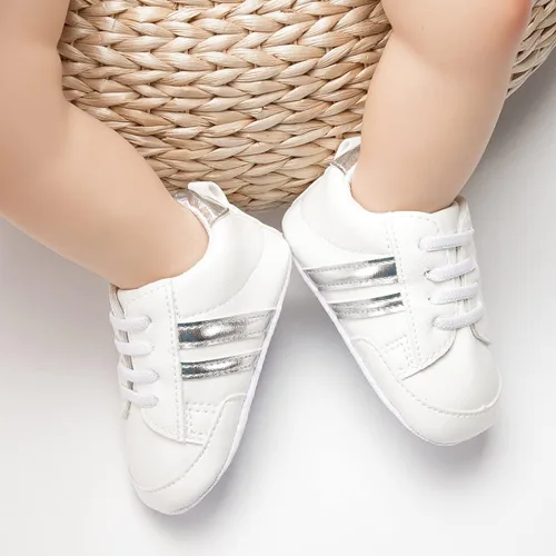 Miniatura 2 de Tenis unisex de piel sintética de alta calidad para bebé, suela antideslizante suave, para recién nacidos, zapatos de casa para cuna