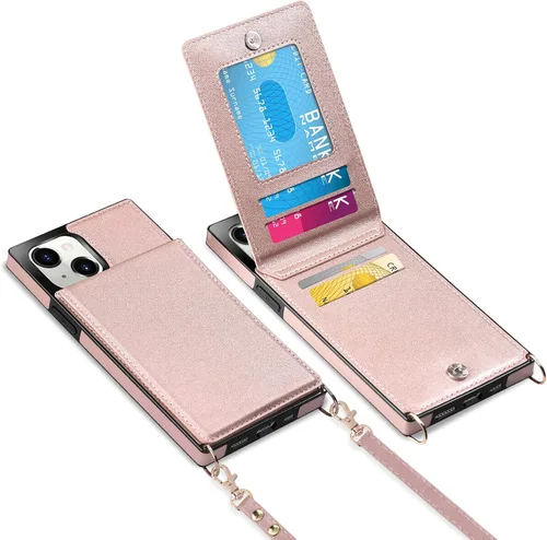 Miniatura 19 de Vofolen Funda para iPhone 11 con tarjetero con bloqueo RFID, correa ajustable, cierre magnético, resistente, a prueba de golpes, funda protectora
