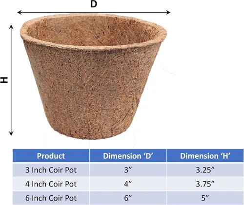Miniatura 3 de Deepthi Macetas de vivero de fibra de coco de 3 pulgadas, paquete de 6 tazas de inicio de semillas biodegradables, macetas de turba de coco orgánico