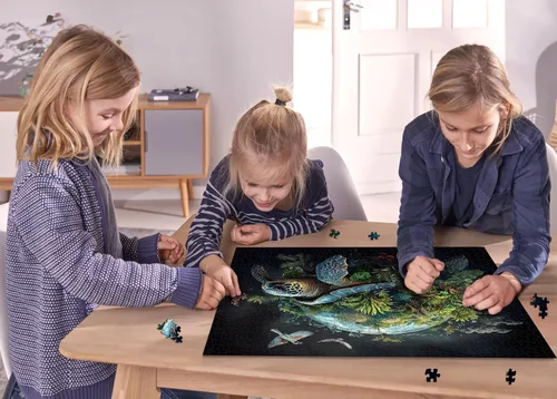 Miniatura 7 de Rompecabezas de tortuga marina para adultos, 1000 piezas, rompecabezas de bosque de tortugas de la tierra, rompecabezas de fantasía, naturaleza