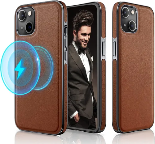Miniatura 28 de LOHASIC Funda de cuero para iPhone 17 Pro, compatible con MagSafe Professional Business Style Funda protectora de piel sintética de primera calidad