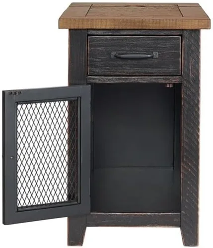 Miniatura 10 de Martin Svensson Home Mesa de silla - Negro antiguo y miel - Estilo rústico - con un cajón y armario para almacenamiento