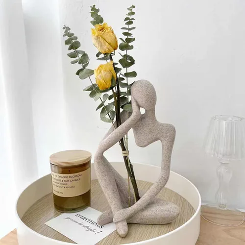 Miniatura 19 de Dnoifne La escultura del Pensador, adornos para acuario, estatua de escultura abstracta, arte decorativo de regalo, figura de decoración del hogar