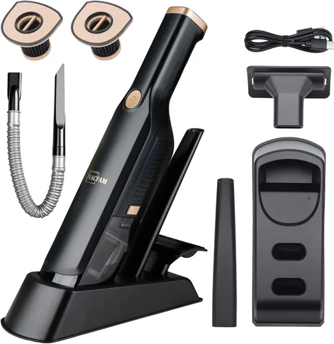 Miniatura 9 de Aspiradora de mano inalámbrica, succión de alta potencia de 15KPA, carga rápida USB, aspiradora de automóvil con base de almacenamiento, quitapolvo