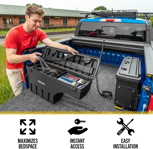 Miniatura 7 de RealTruck UnderCover SwingCase Caja de almacenamiento para caja de camioneta SC200D Compatible con Ford F-250/350 Super Duty 1999 - 2016 lado