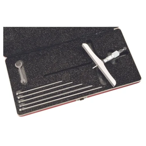 Miniatura 10 de Starrett 440, 445 Vernier. Calibradores de profundidad, tope trinquete, tuerca de bloqueo, tipo micrómetro, medición en pulgadas, 1