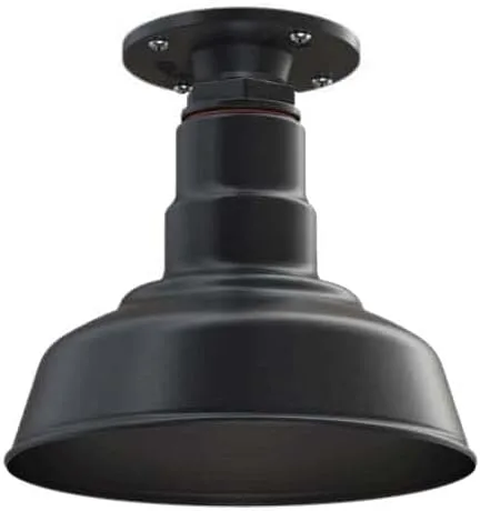 Miniatura 39 de Steel Lighting Co. Inglewood - Lámpara de granero Lámpara montada en el techo Cúpula redonda de 8 pulgadas vástago inclinado de 12 pulgadas