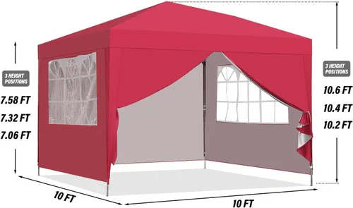 Miniatura 5 de GDY - Carpa plegable de 10 x 10 pies, toldo para exteriores con bolsa de transporte