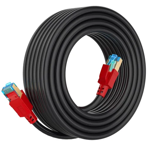 Miniatura 8 de AOPOCKAN TECH Cable Ethernet Cat 8 de 30 pies blindado, exterior e interior, cable de red Cat8 de alta velocidad 26AWG Cat8, 40 Gbps, cable de Negro
