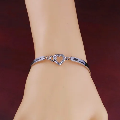 Miniatura 4 de BOSATE Pulsera Mama Bear – Regalos para nueva mamá, joyería de oso polar, joyería de dulce familia