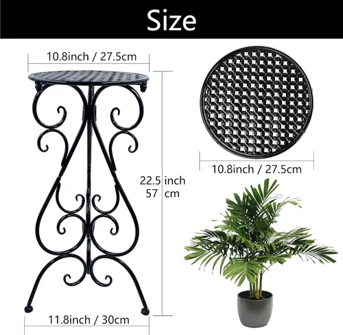 Miniatura 2 de NAKUPE Soporte de metal para plantas para interiores y exteriores, soportes para macetas individuales de 22.5 pulgadas de alto, soporte de pedestal